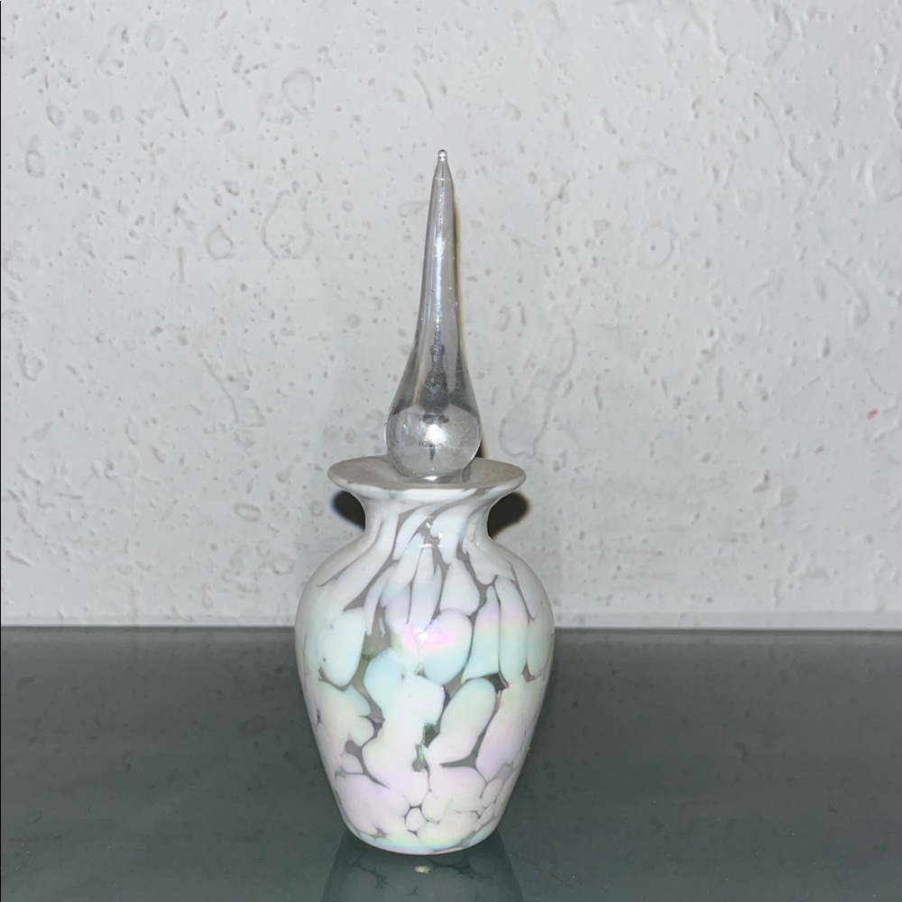 Vintage Silvestri Opalescent Luster Glass Perfume Bottle